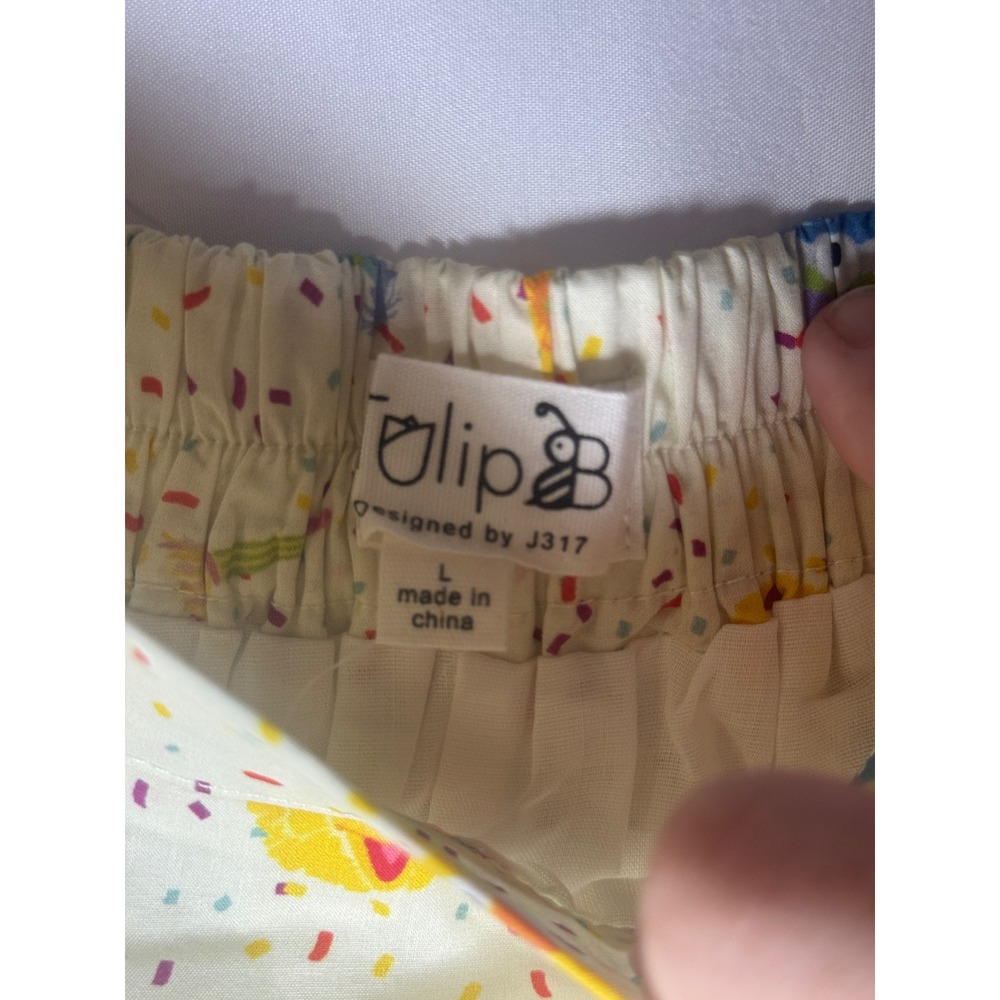 Tulip B Sesame Street Print Midi Skirt Women L Cream Elmo Cookie Monster NWT - Picture 4 of 7